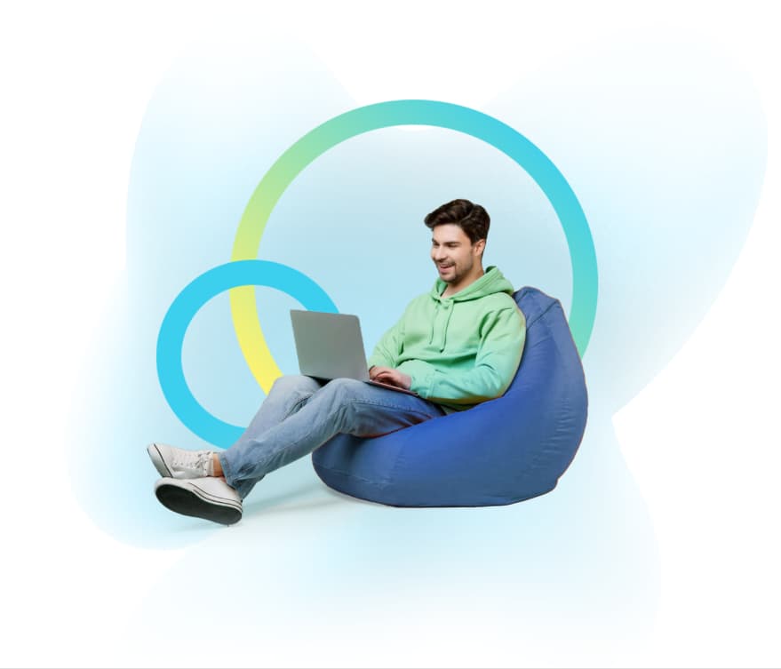 Person learning on laptop